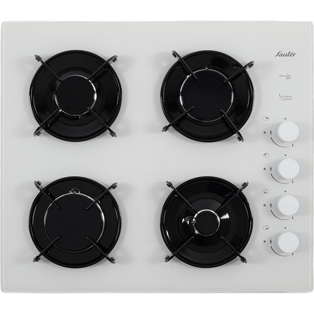 כיריים גז 4 להבות Sauter סאוטר SHG870W זכוכית לבנה כיריים גז 4 להבות Sauter סאוטר SHG870W זכוכית לבנה