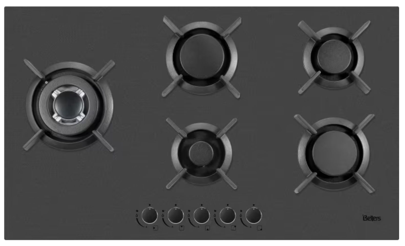 כיריים גז 90 ס"מ BELLERS BL90GBM בצבע שחור מט יוקרתי כיריים גז 90 ס"מ BELLERS BL90GBM בצבע שחור מט יוקרתי