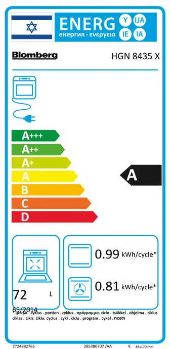 ����� ������ ����� A ���� ����� Blomberg HGN8435X