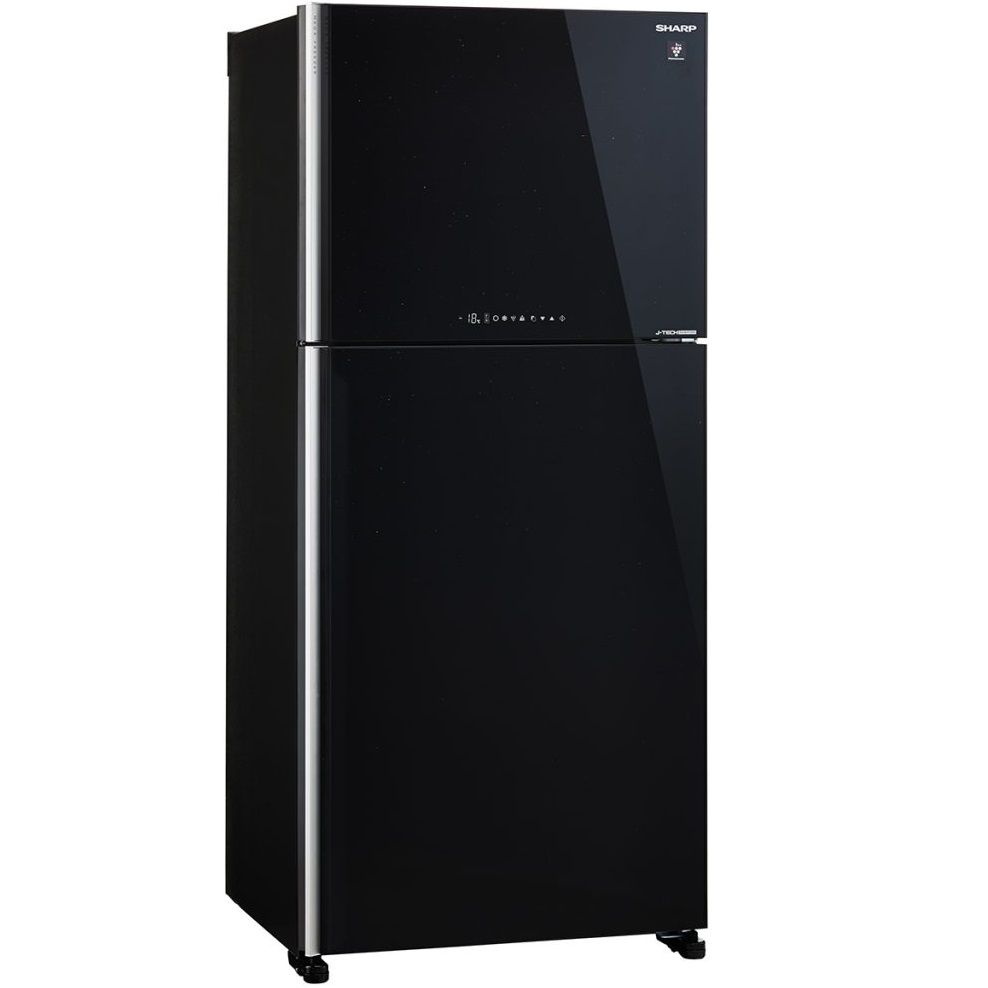 מקרר מקפיא עליון Sharp SJ-4655BK זכוכית שחורה מבט חזית מקרר מקפיא עליון Sharp SJ-4655BK זכוכית שחורה מבט חזית