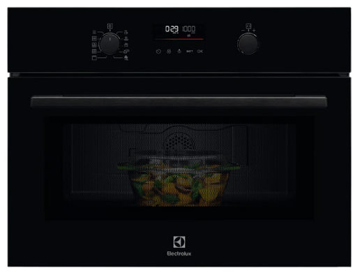 תנור בנוי משולב מיקרו 45 ס"מ Electrolux דגם ECK5401K זכוכית שחורה חזית התנור תנור בנוי משולב מיקרו 45 ס"מ Electrolux דגם ECK5401K זכוכית שחורה חזית התנור