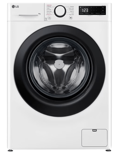 מכונת כביסה פתח חזית 9 ק"ג LG דגם WF9014WB חזית המכונה מכונת כביסה פתח חזית 9 ק"ג LG דגם WF9014WB חזית המכונה