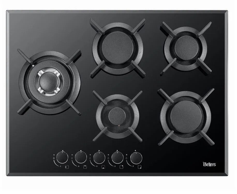 כיריים גז 5 להבות דגם BL70SBG בלרס Bellers זכוכית שחורה כיריים גז 5 להבות דגם BL70SBG בלרס Bellers זכוכית שחורה