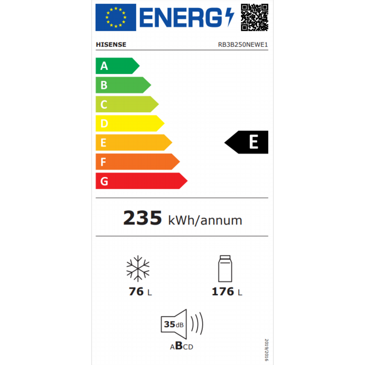 ���� �������� ����� ����� 252 ���� Hisense Essential+ RB3B250NEWE1 